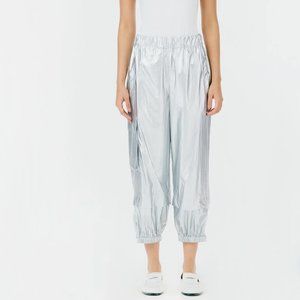 Metallic Nylon Pull On Wilt Jogger in silver